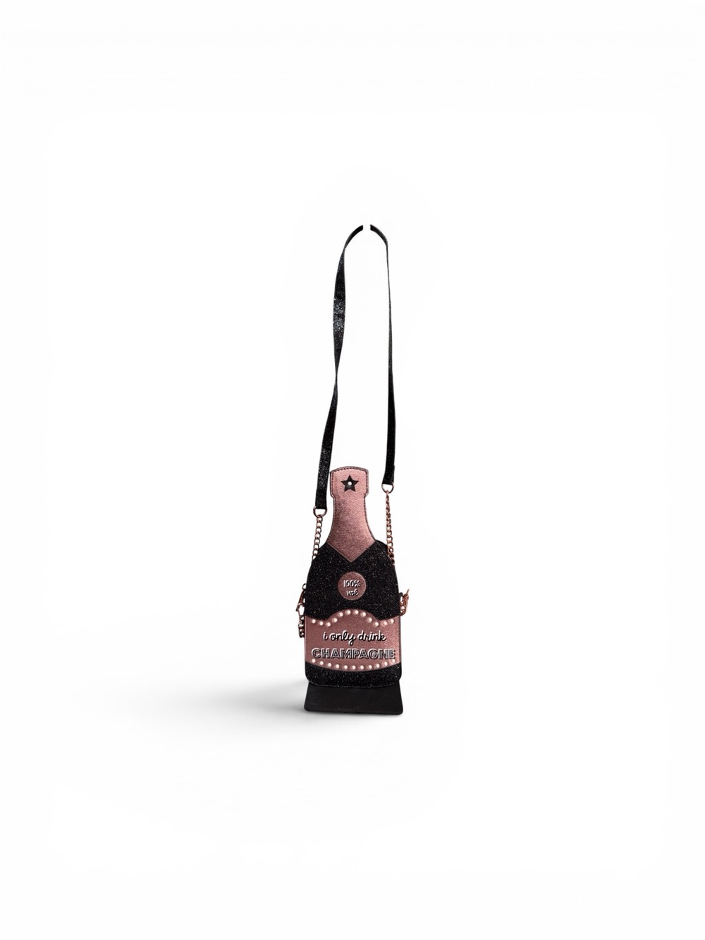 Pink Bottle-Shaped Crossbody Bag with Star Detail